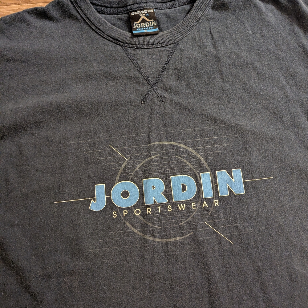 Vintage Jordin Denim Sportswear blue graphic tee 90s XL single stitch